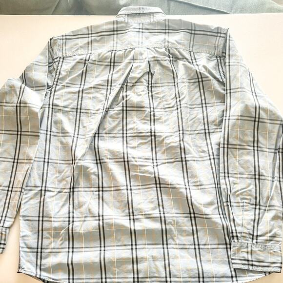 Eddie Bauer Relaxed Fit Tall XL Blue Plaid Longsleeve Button Down 100 Cotton EUC - Picture 3 of 8